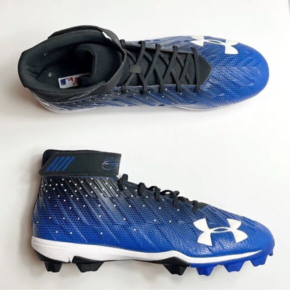 NWOT Under Armour SZ 14 Bryce Harper 2 RM Molded Cleats 1297306-041 Blue White - Picture 1 of 8